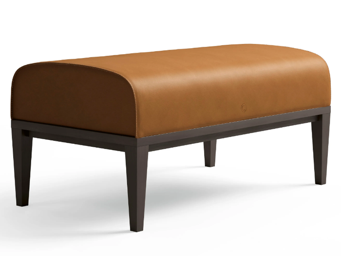 STARLIGHT - Rectangular tanned leather pouf _ CPRN HOMOOD